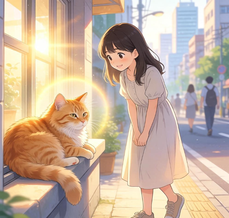 与一只猫的晨间邂逅