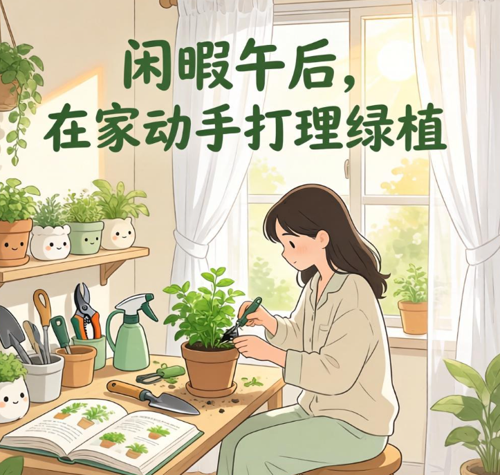 闲暇午后,在家动手打理绿植