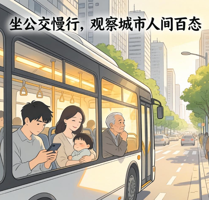 坐公交慢行,观察城市人间百态